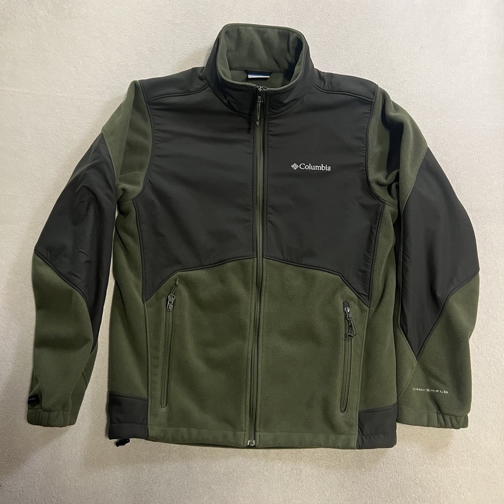 Columbia Fleece Omni-Shield Jacket Men's Medium Green w/ Interchange Technology